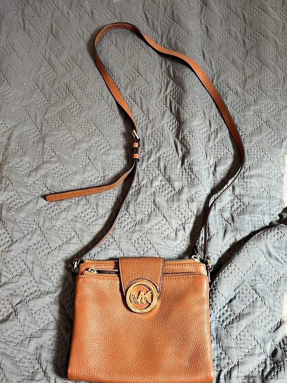 Michael Kors Fulton Flap Gusset Crossbody Bag Brown Crossbody Bag